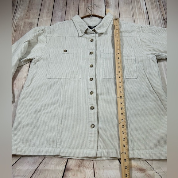 Able Joan Corduroy Chore Shacket. Cream. Relaxed Fit. Size XL. Garden Girl. - Picture 4 of 10